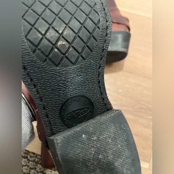 Frye Harness Western Square Toe Brown boho Cowgirl Festival Biker boots sz 5.5 - Picture 8 of 12